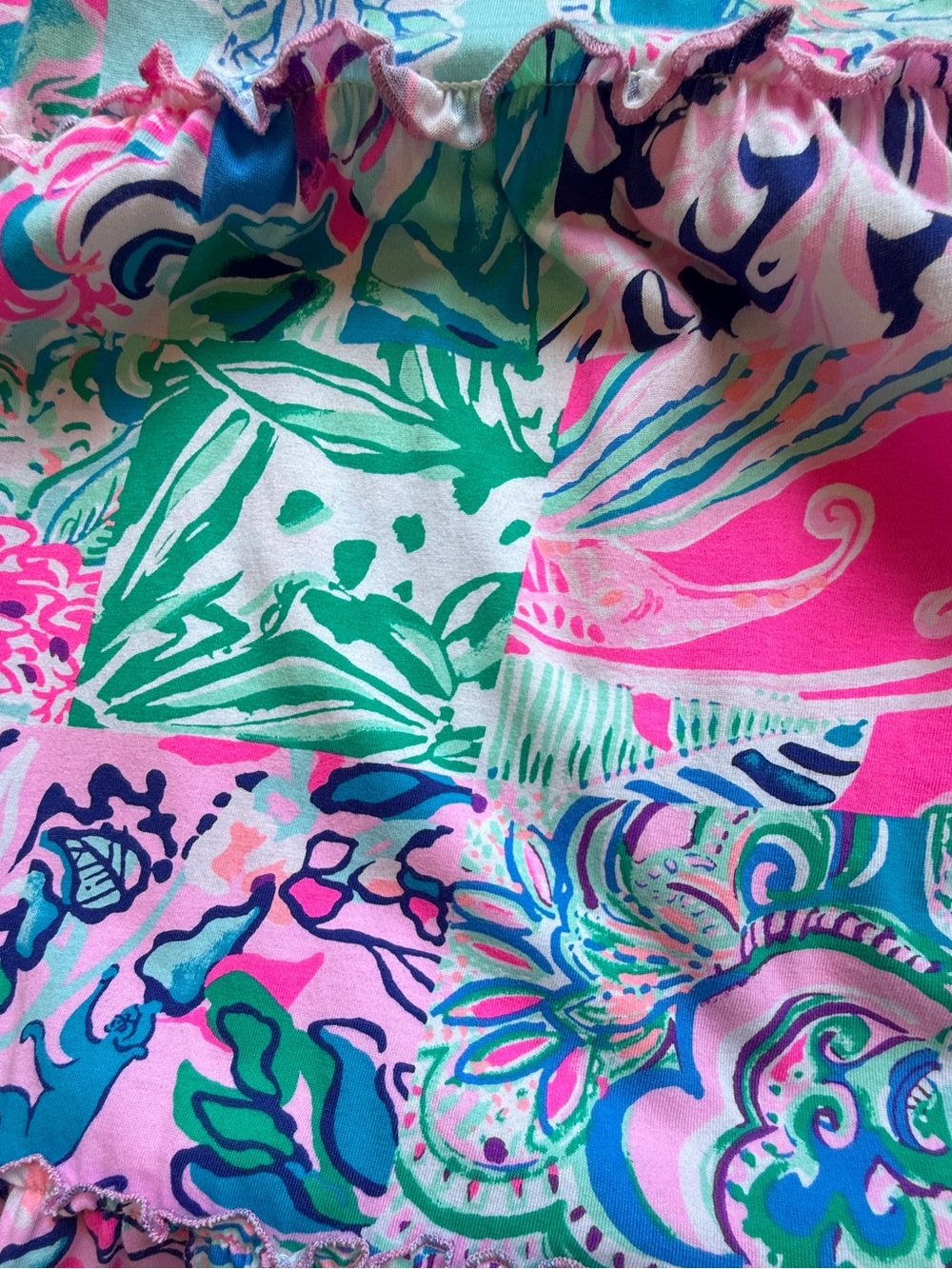 Lilly Pulitzer Loro Pink Patchwork Floral Tiered Cotton Maxi Dress Size M - Picture 9 of 15